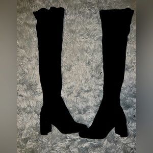 Black suede Jeffrey Campbell thigh high boots